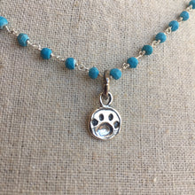 Load image into Gallery viewer, Paw Print Animal Lover Necklace, Howlite, One in stock