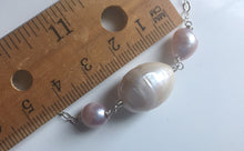 Load image into Gallery viewer, Baroque White and Pink Pearl Necklace, Sterling, Gold, or Rose Gold