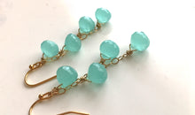Load image into Gallery viewer, Chalcedony Peruvian Blue Onion Dangle Earrings, Metal Options