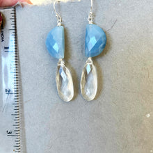 Load image into Gallery viewer, Peruvian Opal And Crystal Quartz Dangles, OOAK