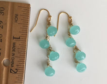 Load image into Gallery viewer, Chalcedony Peruvian Blue Onion Dangle Earrings, Metal Options