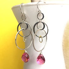 Load image into Gallery viewer, Petunia Pink Mobile Hoop Earrings