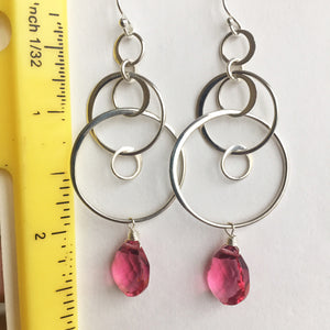 Petunia Pink Mobile Hoop Earrings
