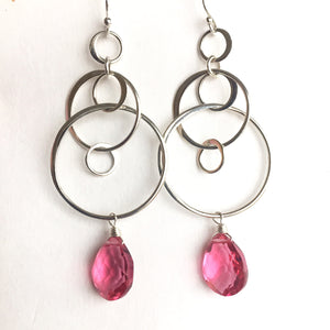Petunia Pink Mobile Hoop Earrings