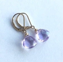Load image into Gallery viewer, Pink Amethyst Dangle Earrings - Light Lavender Color