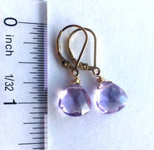 Load image into Gallery viewer, Pink Amethyst Dangle Earrings - Light Lavender Color
