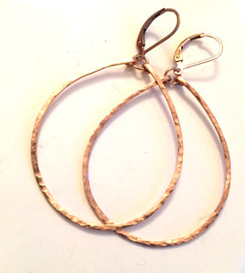 Ava Large Hammered Hoop Earrings in 14K Rose Gold Filled, Sterling silver or 14K Gold Filled Size: Large