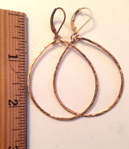 Ava Large Hammered Hoop Earrings in 14K Rose Gold Filled, Sterling silver or 14K Gold Filled Size: Large