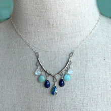 Load image into Gallery viewer, Hues of Blue Gemstone Necklace, Adjustable, Limited Quantity