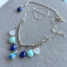 Load image into Gallery viewer, Hues of Blue Gemstone Necklace, Adjustable, Limited Quantity