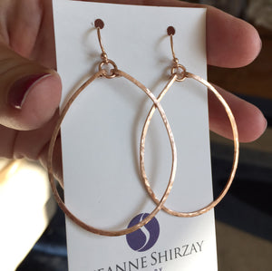 Olivia Hammered Hoop Earrings in 14k Rose Gold Filled Size: Medium