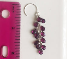 Load image into Gallery viewer, Rhodolite Garnet Cluster Earrings, earwire and metal options