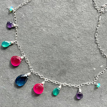 Load image into Gallery viewer, Living Well Sapphire Blue Multicolor Necklace, metal options