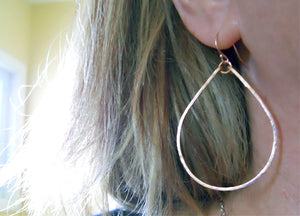 Kristiana Hammered 2" Hoop Earrings Size: Medium, 14K ROSE GOLD