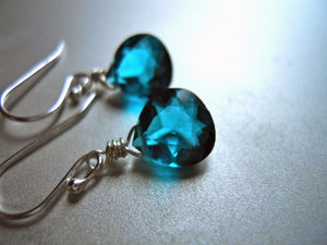 Teeny Paraiba Blue Earrings - Sterling or Gold Available