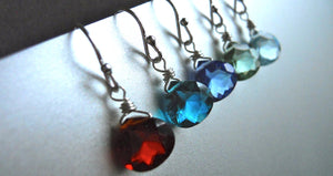 Teeny Bright Sapphire Earrings - Sterling or Gold Available
