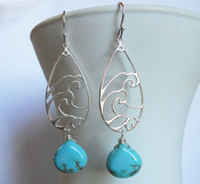 Load image into Gallery viewer, Surf&#39;s Up! Sterling and Turquoise Earrings